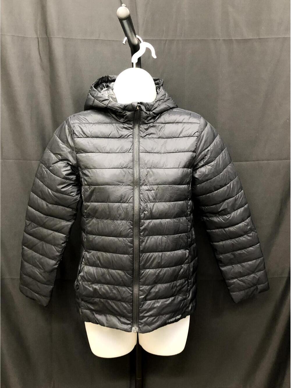 LANDS’ END BOYS LIGHTWEIGHT PACKABLE INSULATED JACKET BLACK LARGE
